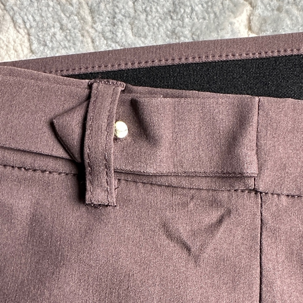 Violets & Roses Soft Stretch Pants | Size 12 | Mauve Taupe / Cocoa Plum - Picture 3 of 6